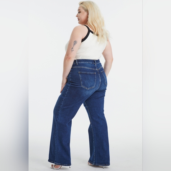 BAYEAS Full Size High Waist Cat's Whisker Wide Leg Jeans - Picture 11 of 15